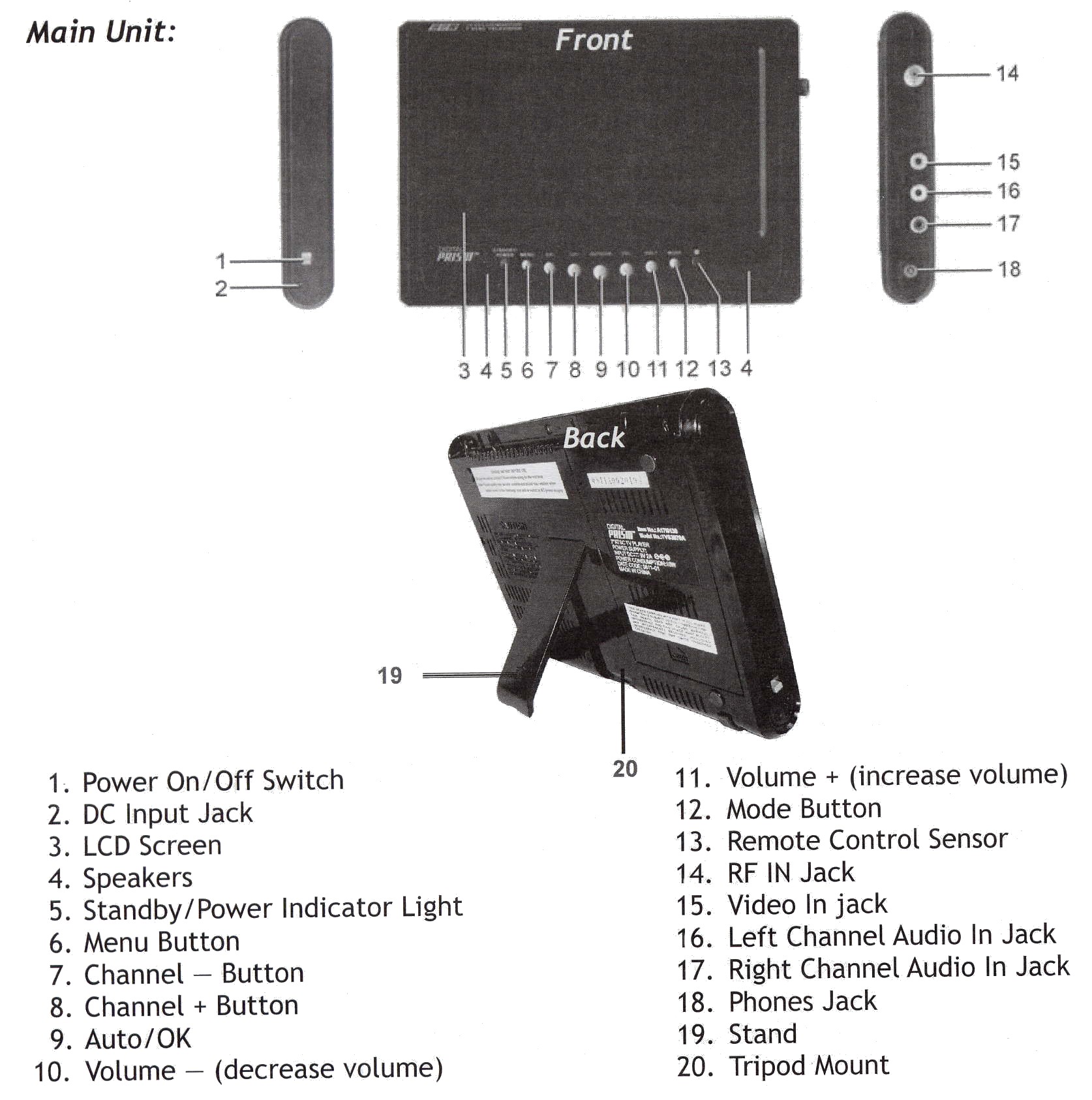 Rocky Americas Digital Prism 7" Portable Flat Panel LCD HDTV Monitor